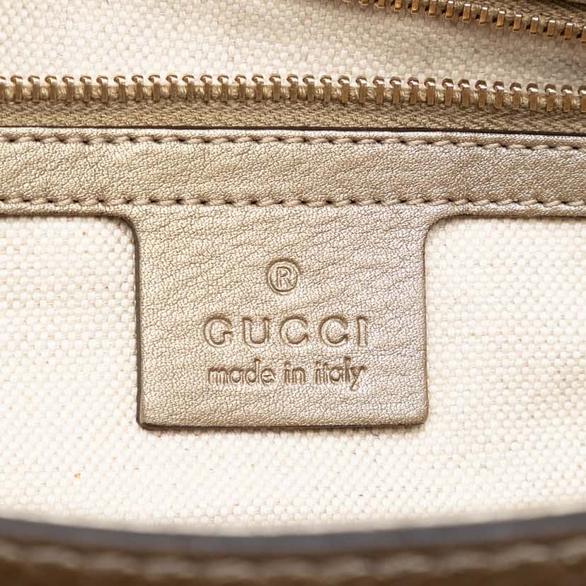 Gucci Leather Bella Satchel Gold Leather Very good condition - Box View