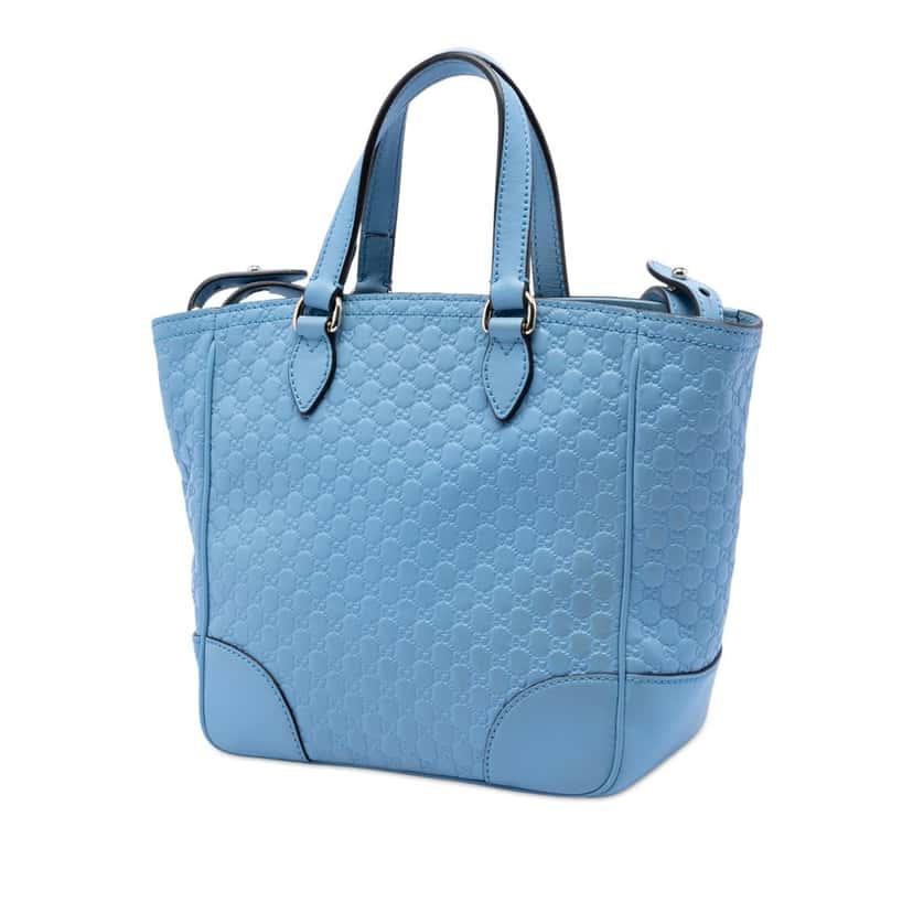 Gucci Small Microguccissima Bree Satchel Blue Leather Very good condition - Back View