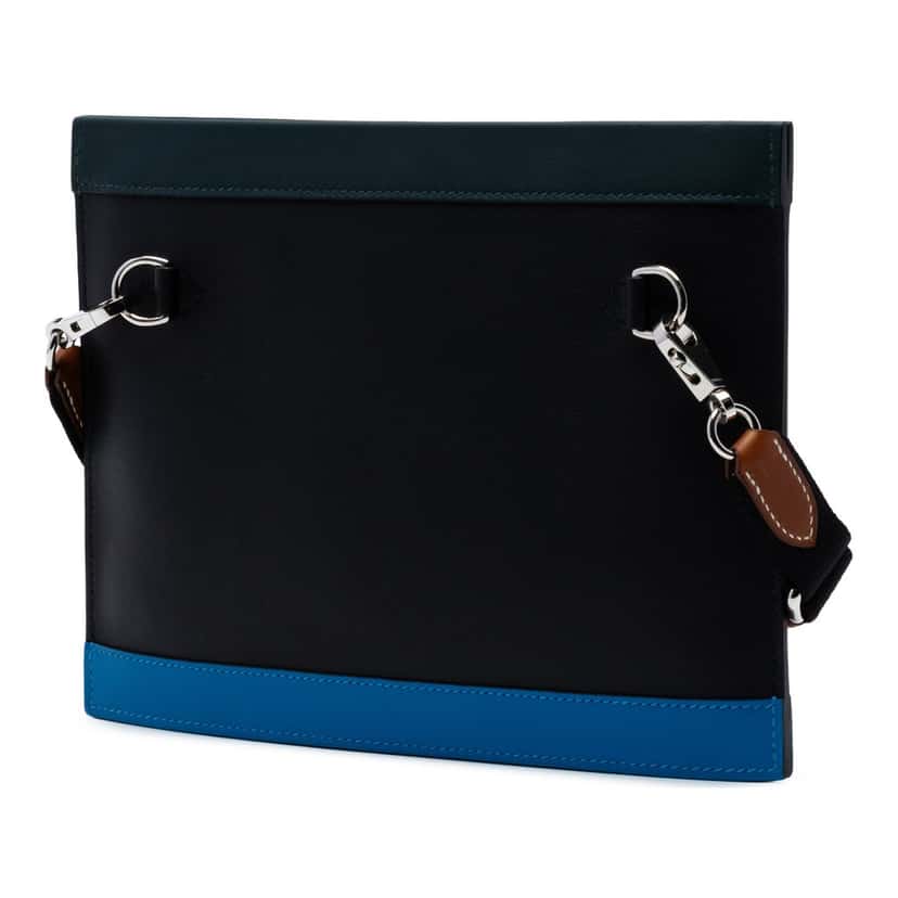 Hermès Barenia and Swift Colormatic Horizontal Crossbody Black Leather Very good condition - Back View