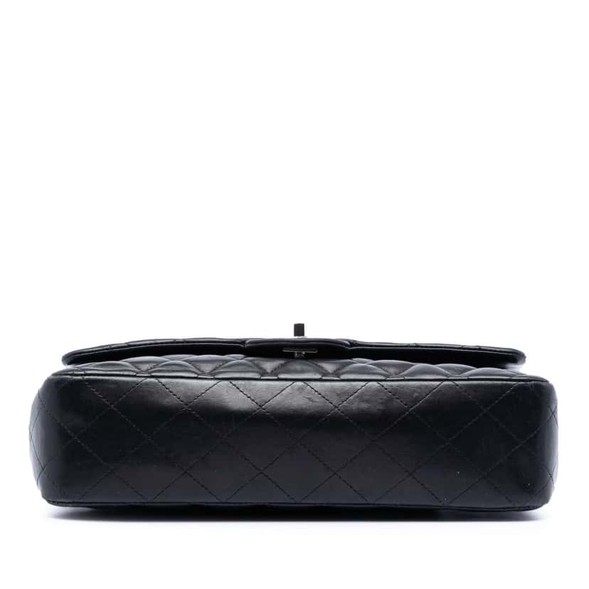 Chanel Medium Classic Lambskin Double Flap Black Leather Very good condition - Inside View
