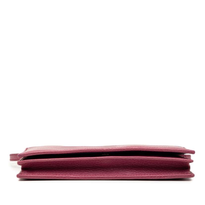 Gucci Dollar Calfskin Swing Wallet On Strap Pink Leather Very good condition - Inside View