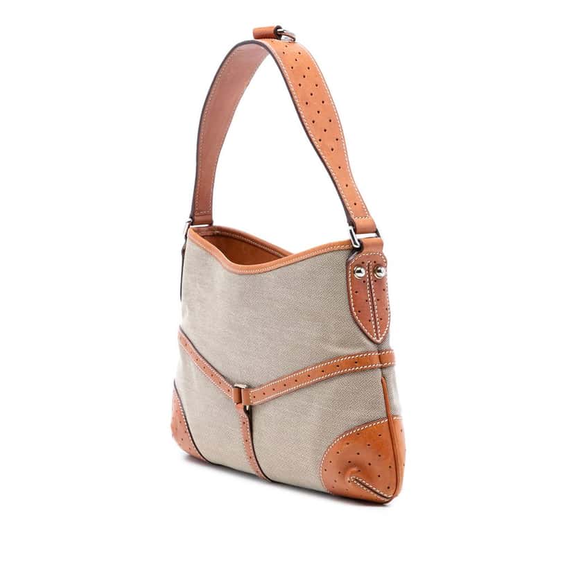 Gucci Canvas Web Reins Shoulder Bag Beige Very good condition - Back View