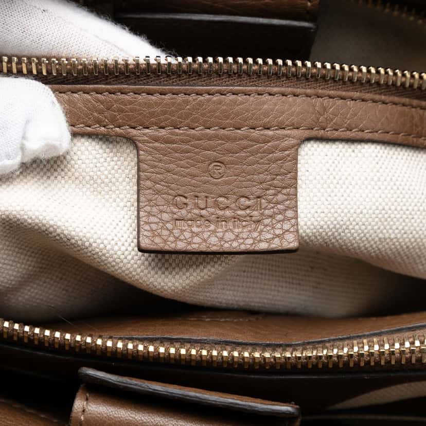 Gucci Medium Calfskin Bamboo Shopper Satchel Brown Leather Very good condition - Box View