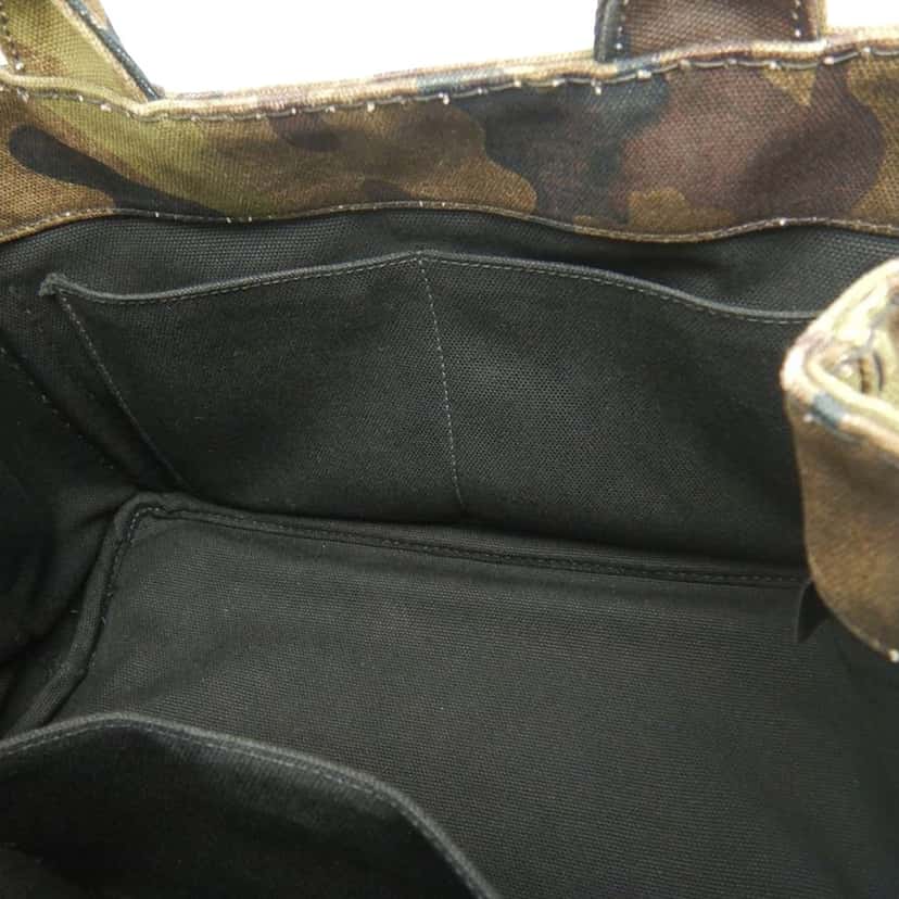 Prada Small Canvas Canapa Logo Camouflage Satchel Brown Very good condition - Box View