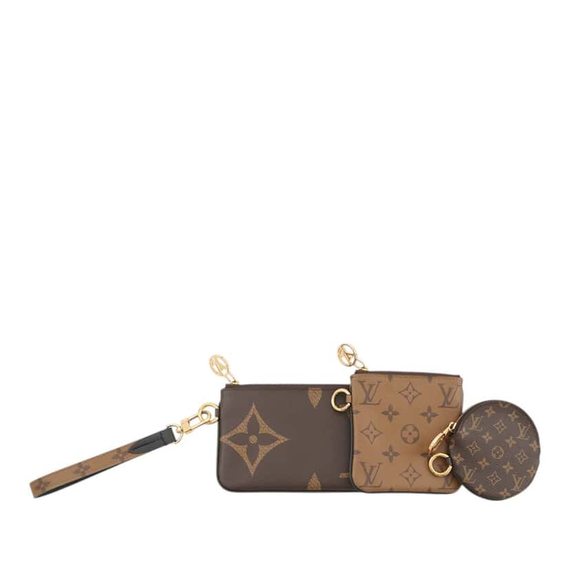 Louis Vuitton Monogram Reverse Giant Trio Pouch Set Brown Very good condition - Front View