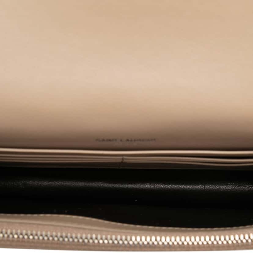 Saint Laurent Small Croc Embossed Leather Monogram Kate Tassel Wallet on Chain Brown Leather Very good condition - Model View