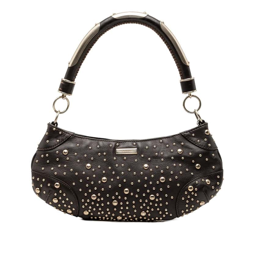 Burberry Studded Calfskin Cadet Satchel Black Leather Very good condition - Front View