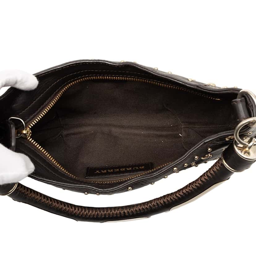 Burberry Studded Calfskin Cadet Satchel Black Leather Very good condition - Model View