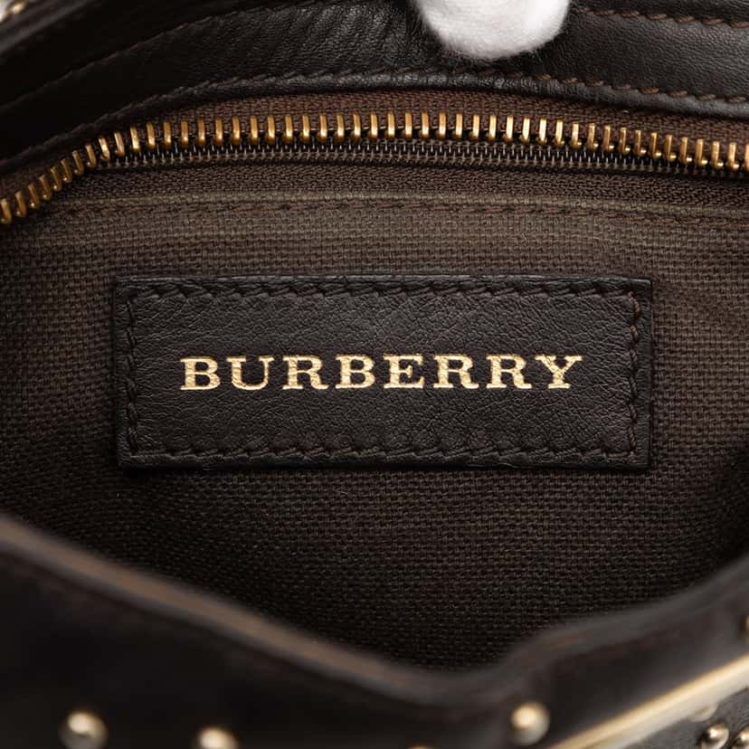 Burberry Studded Calfskin Cadet Satchel Black Leather Very good condition - Box View