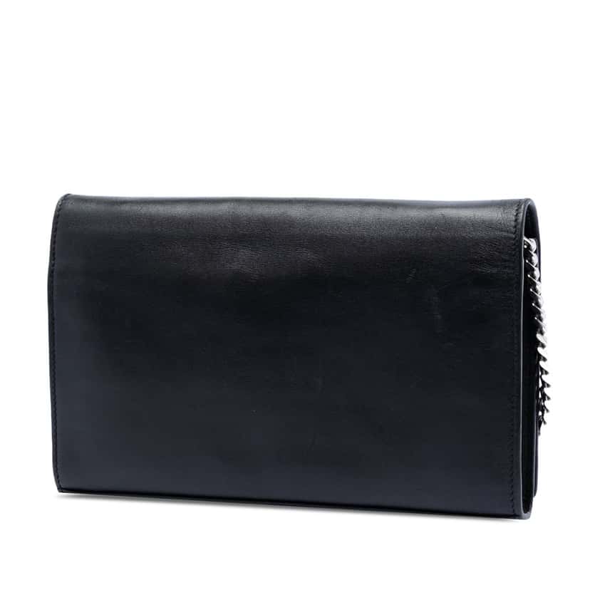 Saint Laurent Calfskin Monogram Star Kate Wallet On Chain Black Leather Very good condition - Back View