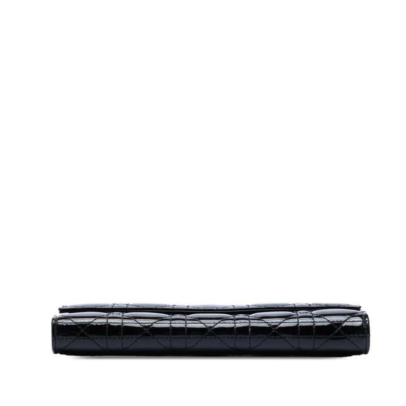 Dior Patent Cannage Lady Dior Wallet On Chain Black Leather Very good condition - Inside View