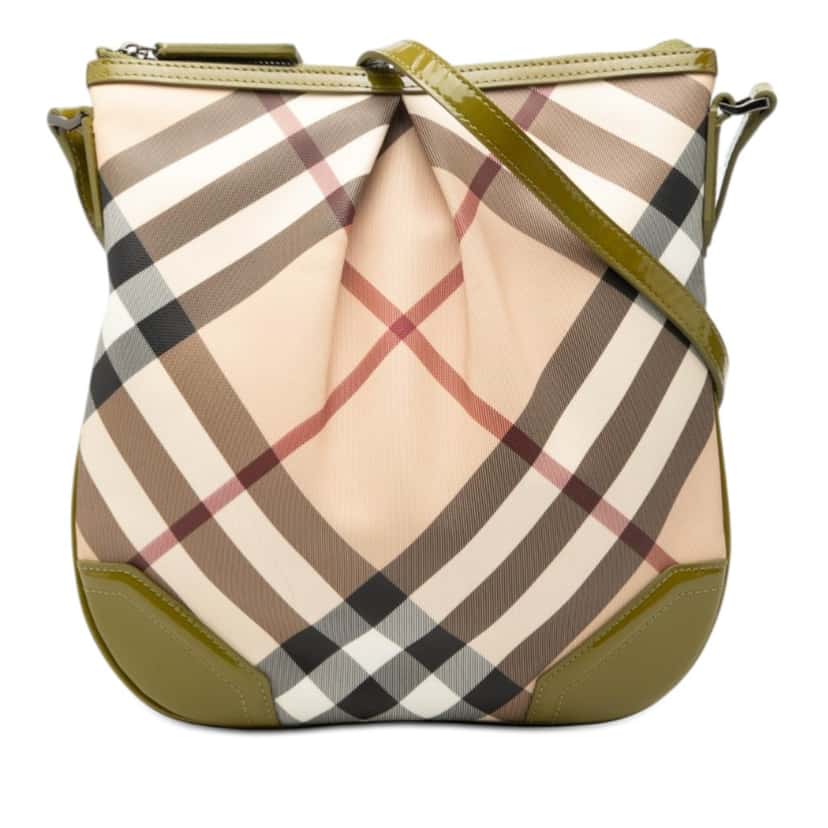 Burberry Supernova Check Coated Canvas Dryden Crossbody Beige Very good condition - Front View