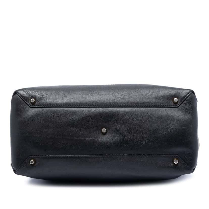 Burberry Medium Leather and House Check Banner Satchel Black Leather Very good condition - Inside View