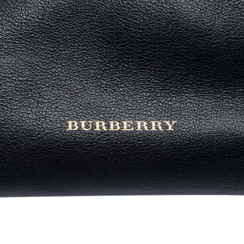 Burberry Medium Leather and House Check Banner Satchel Black Leather Very good condition - Box View