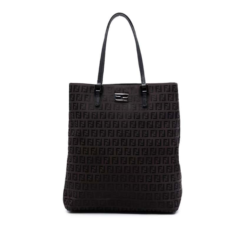 Fendi Zucchino Canvas Tote Brown Very good condition - Front View