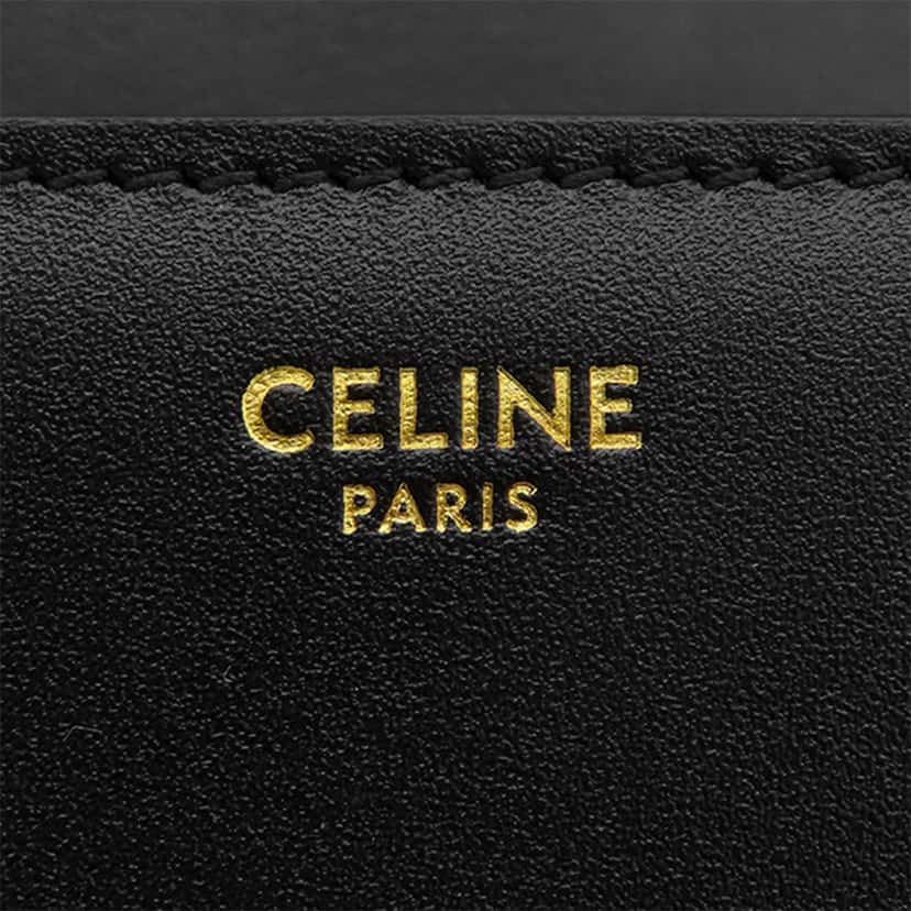 Celine Medium Calfskin Triomphe Frame Crossbody Black Leather Very good condition - Box View