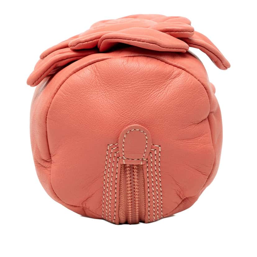 LOEWE Leather Anagram Flower Handbag Orange Leather Very good condition - Inside View