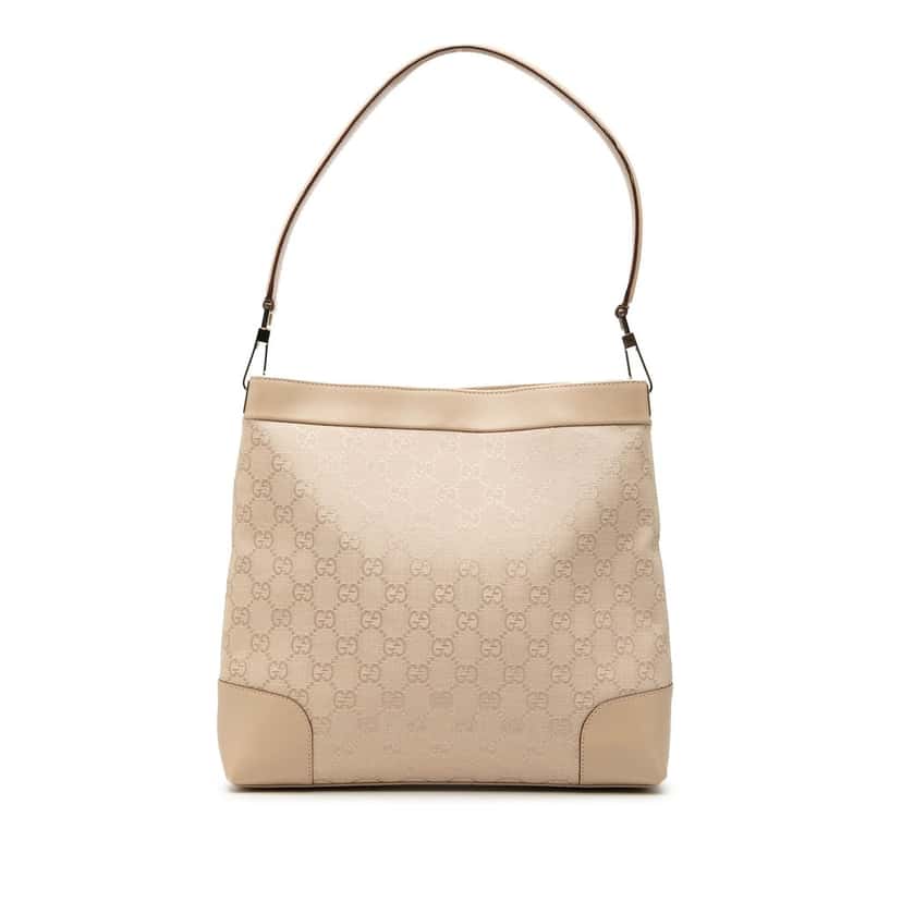 Gucci GG Canvas Shoulder Bag Beige Very good condition - Front View