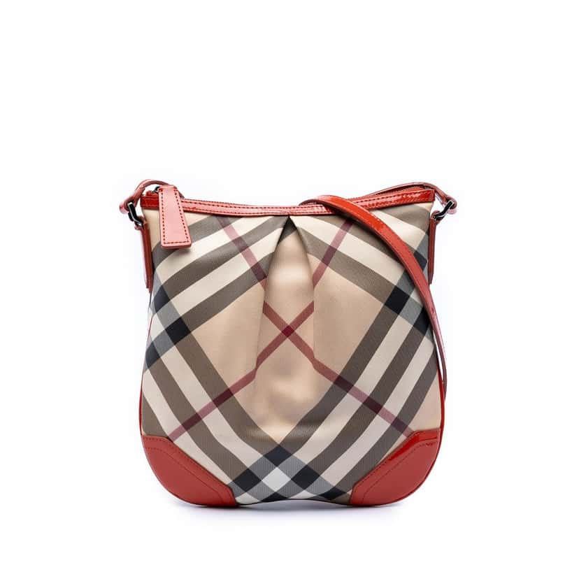 Burberry Supernova Check Coated Canvas Dryden Crossbody Beige Very good condition - Front View