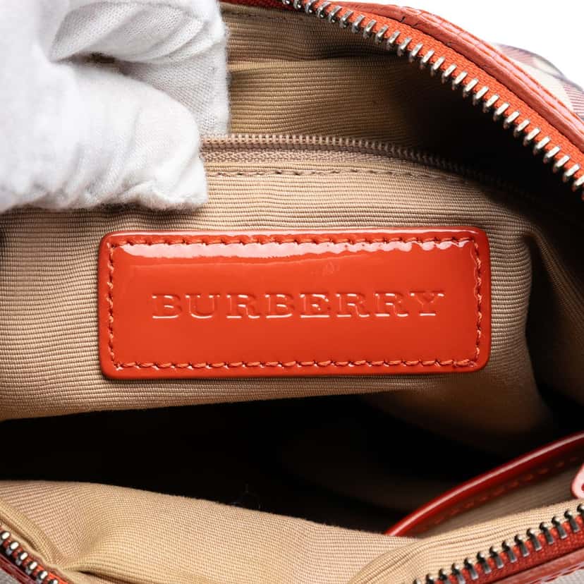 Burberry Supernova Check Coated Canvas Dryden Crossbody Beige Very good condition - Model View