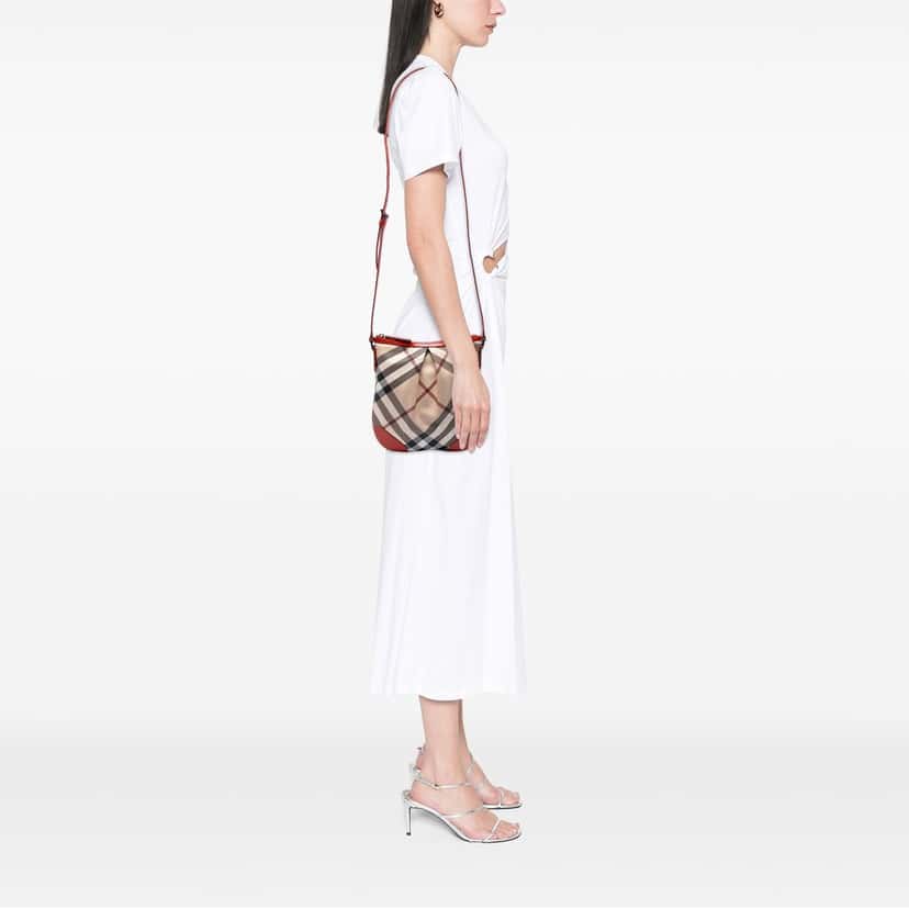 Burberry Supernova Check Coated Canvas Dryden Crossbody Beige Very good condition - Box View