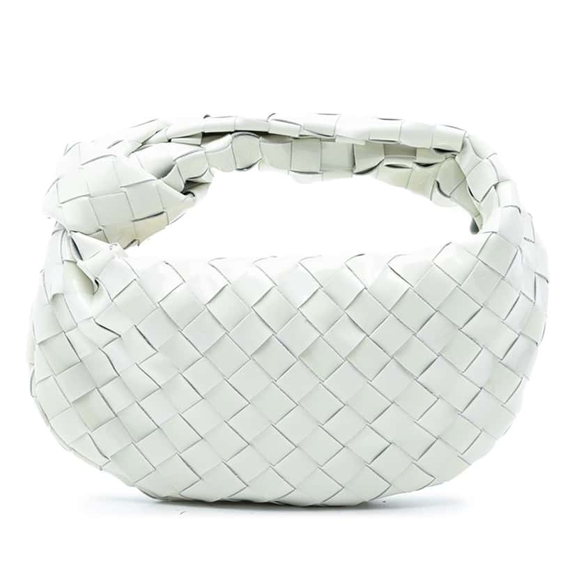 Bottega Veneta Mini Patent Intrecciato Jodie White Leather Very good condition - Front View