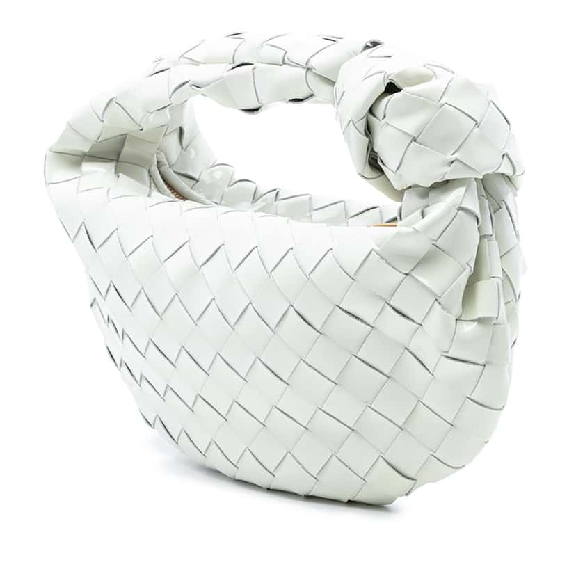 Bottega Veneta Mini Patent Intrecciato Jodie White Leather Very good condition - Back View