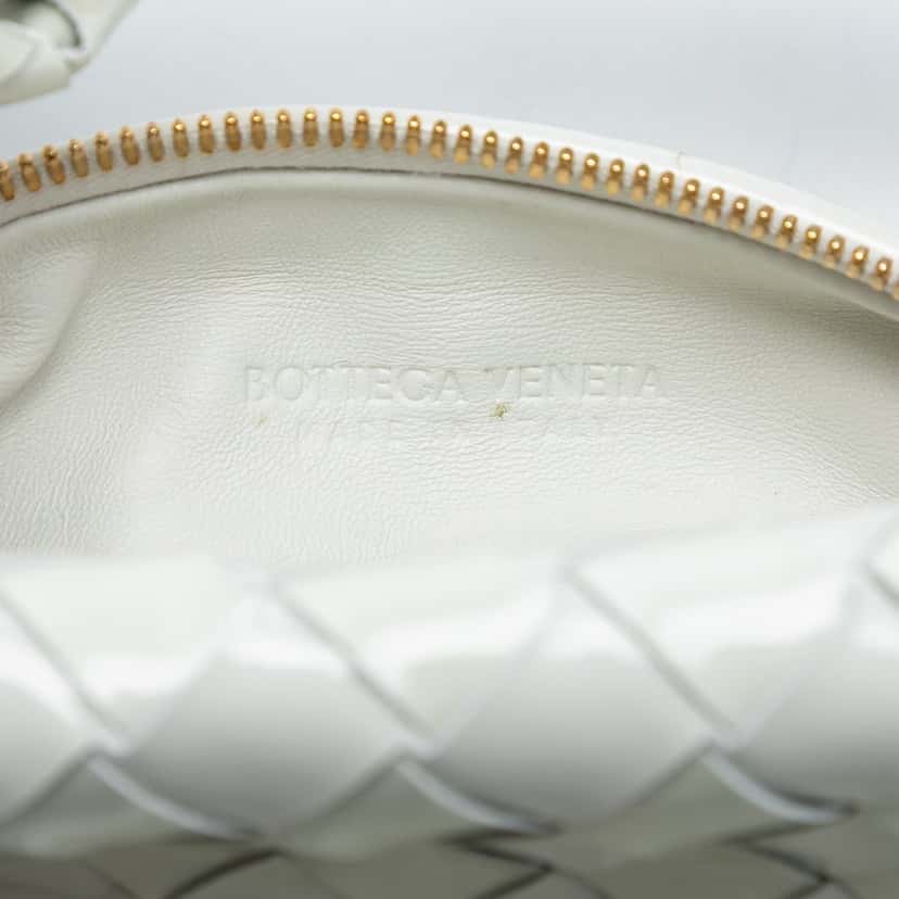 Bottega Veneta Mini Patent Intrecciato Jodie White Leather Very good condition - Box View