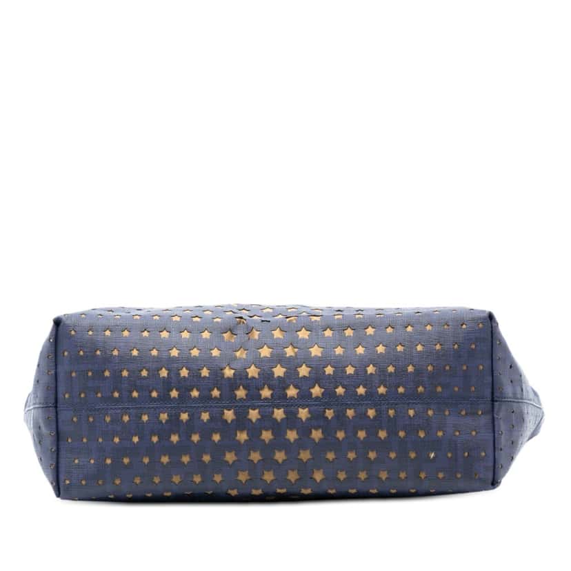 Fendi Medium Coated Canvas Laser Cut Star Roll Tote Blue Very good condition - Inside View