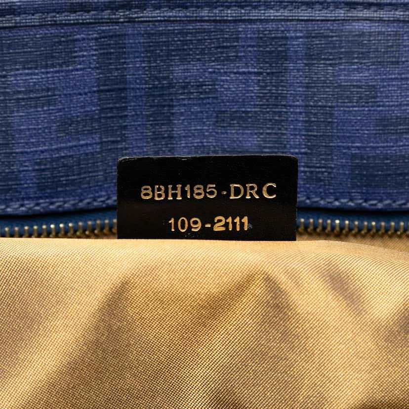 Fendi Medium Coated Canvas Laser Cut Star Roll Tote Blue Very good condition - Box View