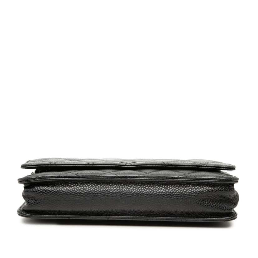 Chanel CC Quilted Caviar Wallet on Chain Black Leather Very good condition - Inside View