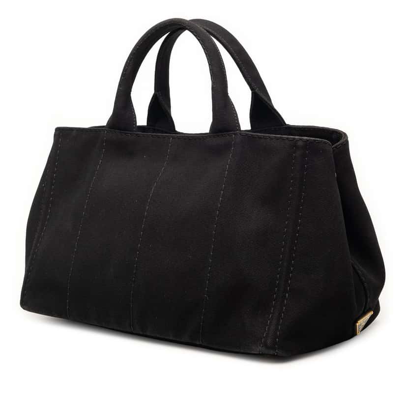 Prada Canvas Canapa Logo Satchel Black Very good condition - Back View