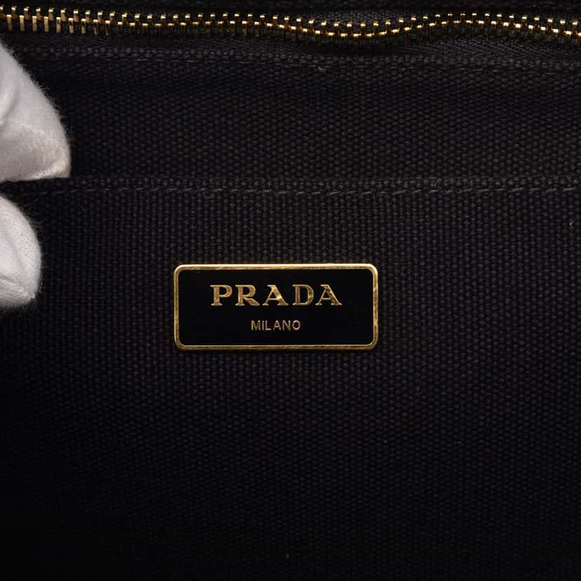 Prada Canvas Canapa Logo Satchel Black Very good condition - Box View