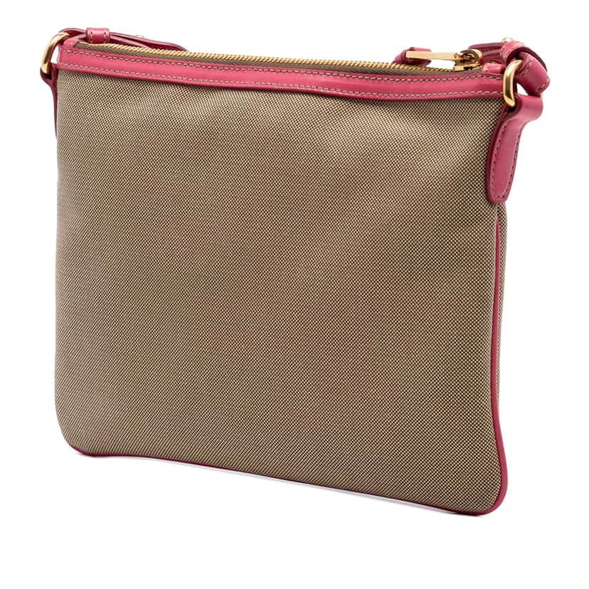 Prada Canvas Canapa Logo Bow Crossbody Beige Very good condition - Back View