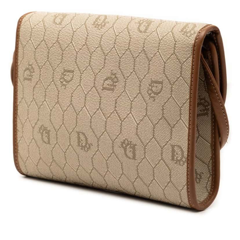 Dior Honeycomb Coated Canvas Crossbody Beige Very good condition - Back View