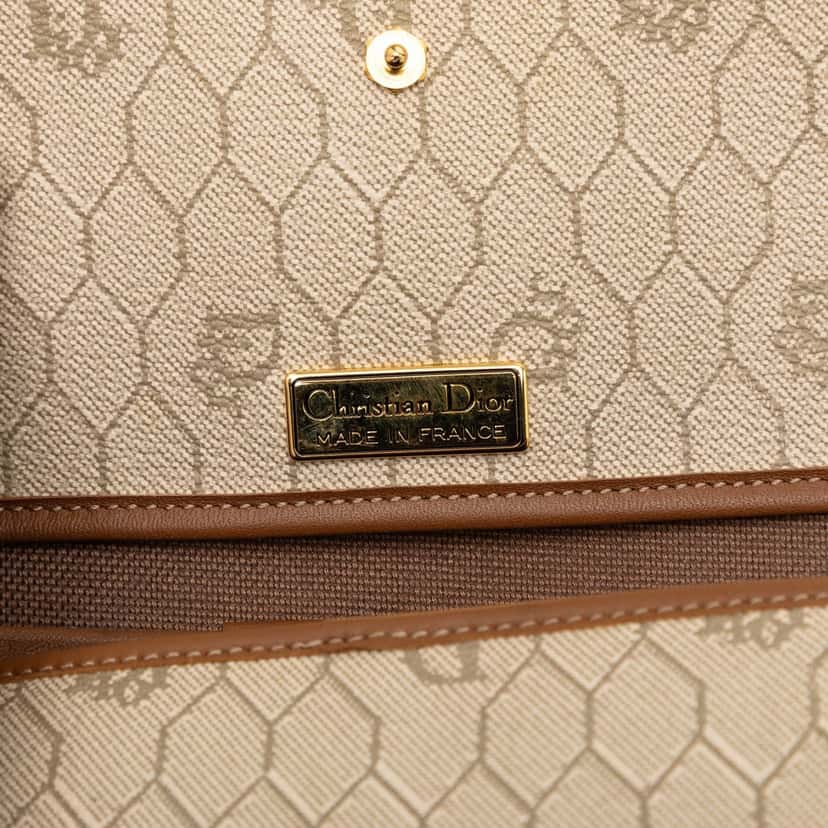 Dior Honeycomb Coated Canvas Crossbody Beige Very good condition - Box View