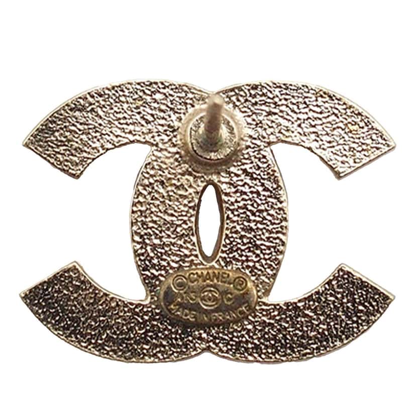 Chanel CC Brass Enamel Striped Earrings Pink Very good condition - Box View