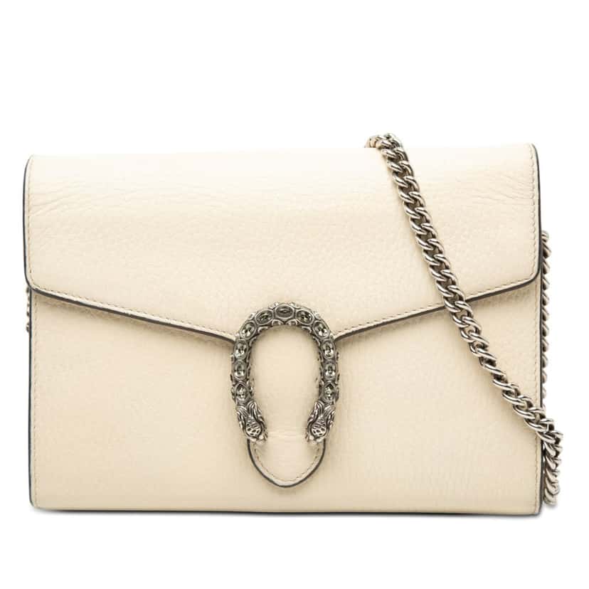Gucci Calfskin Dionysus Wallet on Chain Brown Leather Very good condition - Front View