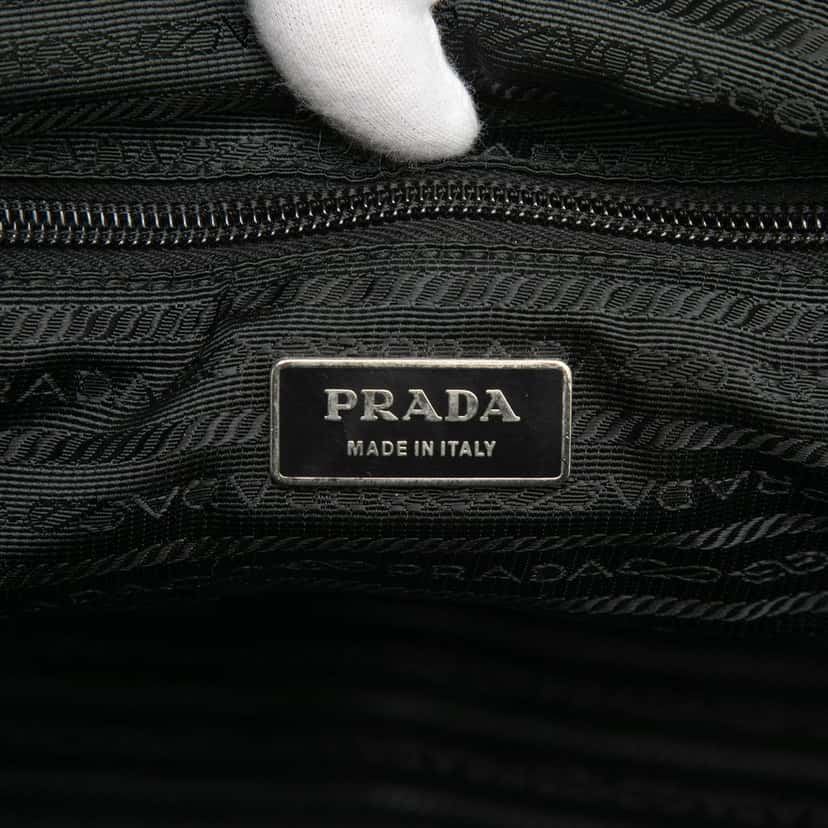 Prada Saffiano Trimmed Tessuto Duffle Bag Black Very good condition - Box View