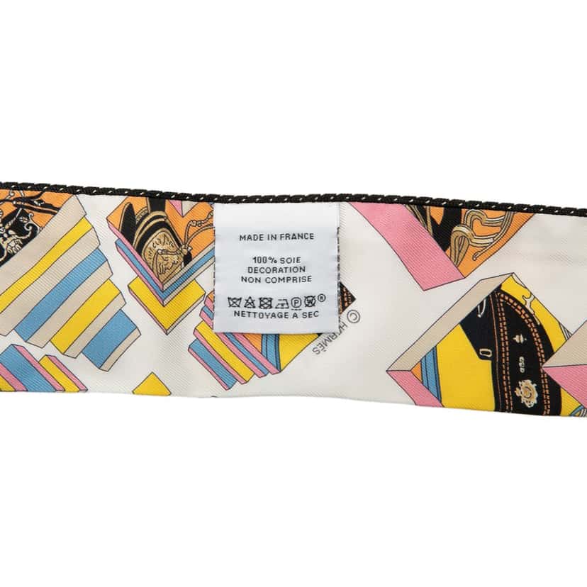 Hermès Springs Springs Baguette Silk Twilly Scarf Pink Very good condition - Box View