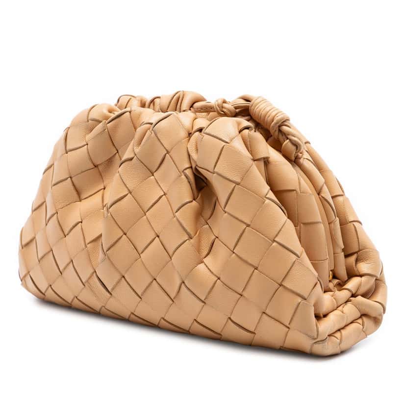 Bottega Veneta Nappa Intrecciato The Mini Pouch Crossbody Brown Leather Very good condition - Back View