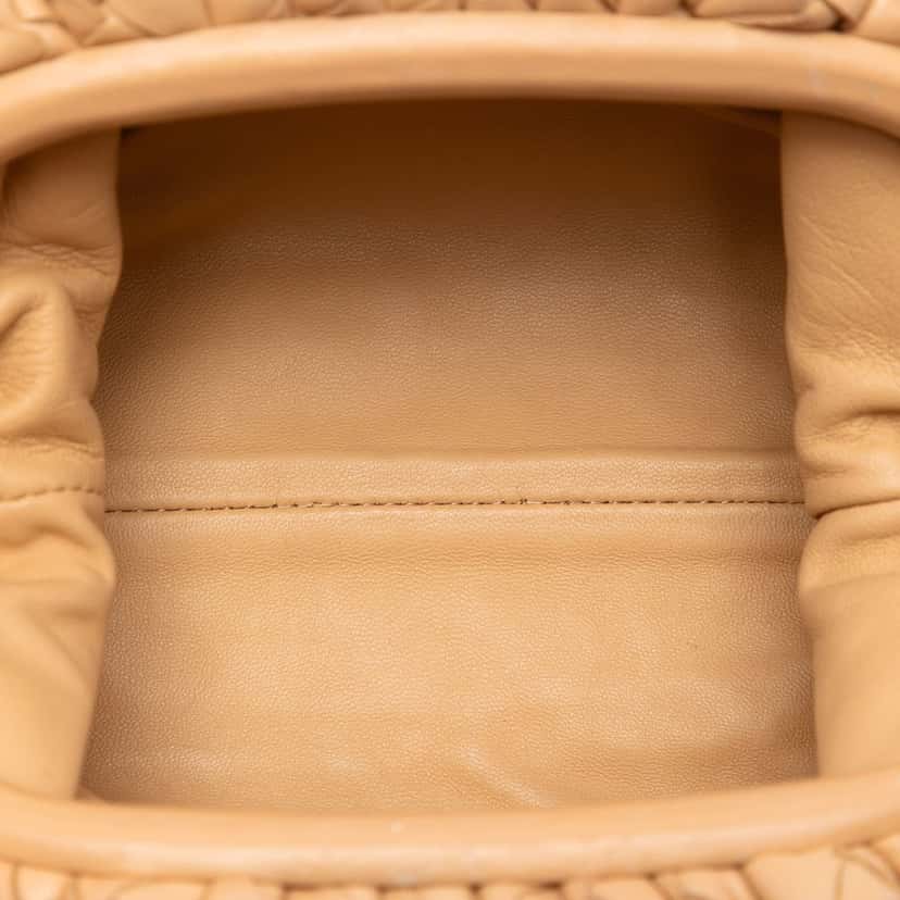 Bottega Veneta Nappa Intrecciato The Mini Pouch Crossbody Brown Leather Very good condition - Model View