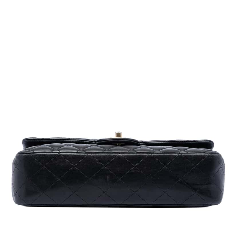 Chanel Medium Classic Lambskin Double Flap Black Leather Very good condition - Inside View