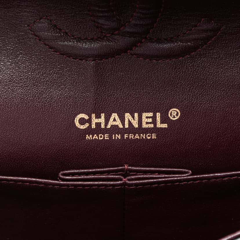 Chanel Medium Classic Lambskin Double Flap Black Leather Very good condition - Box View