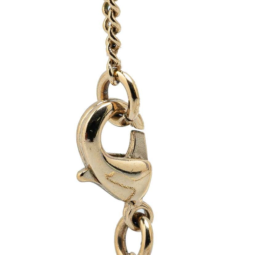 Chanel Gold Plated CC Faux Pearl Pendant Necklace Gold Metal Very good condition - Inside View