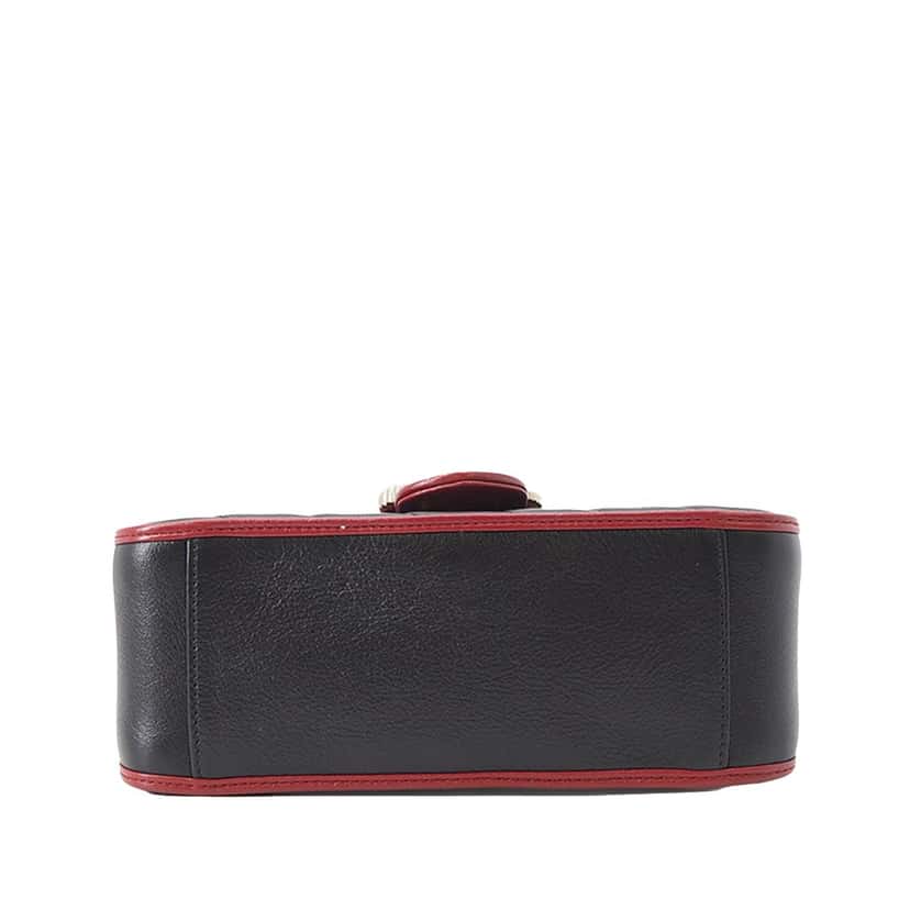 Gucci Mini GG Marmont Matelasse Calfskin Torchon Top Handle Bag Black Leather Very good condition - Inside View