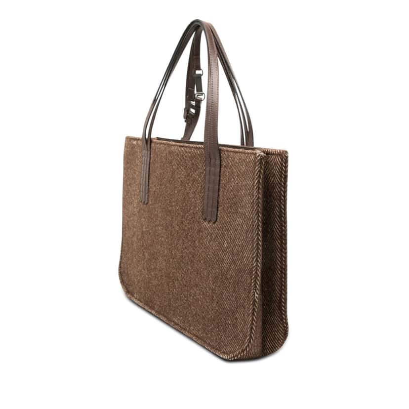 Chanel Wool Felt Tote Brown Good condition - Back View