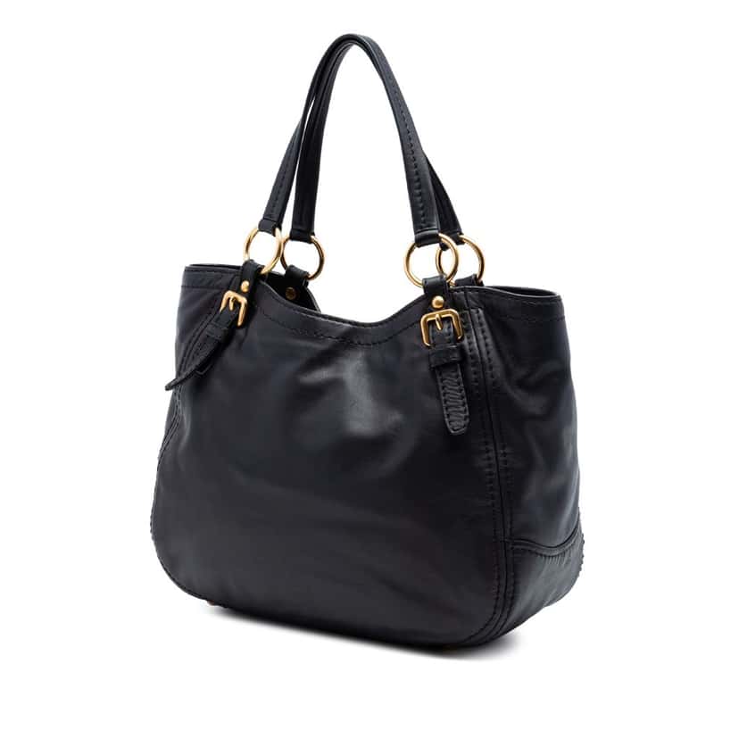 Prada Vitello Lux Shoulder Bag Black Leather Very good condition - Back View
