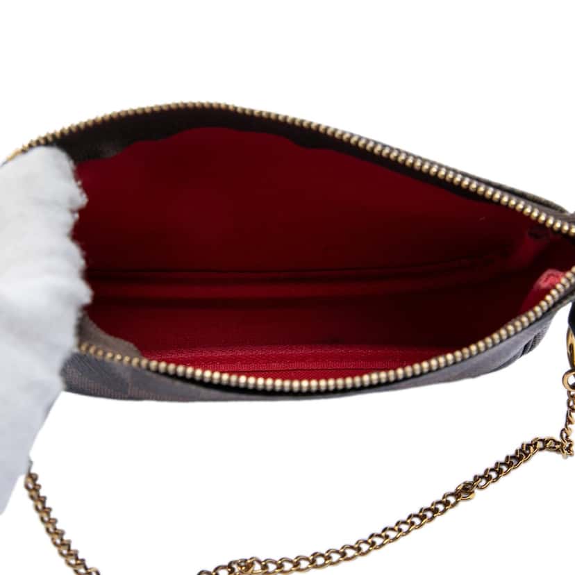 Louis Vuitton Damier Ebene Mini Pochette Accessoires Brown Very good condition - Model View