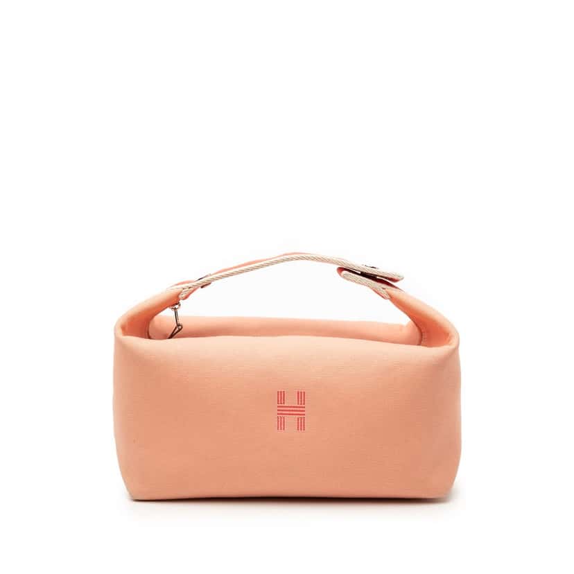 Hermès Large Toile Bride A Brac Case Pink Very good condition - Front View